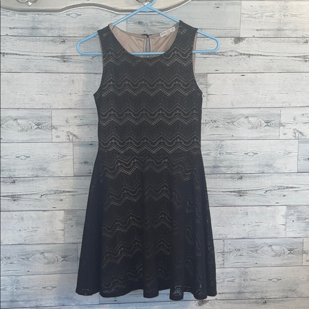Black Aztec Print Skater Dress